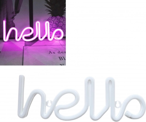 Dekoratiivne LED-neoonlamp hello