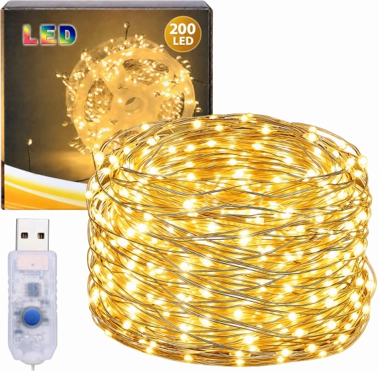 Jõuluvalguskett traadil, 200 LED-i, 6 m