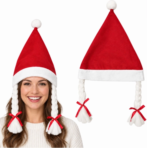 Jõulumüts proua Santa patsidega – 1 tk