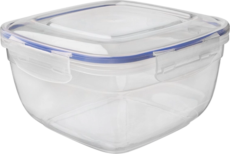 Prim ruudukujuline plastkarp tihendiga 0,9 l