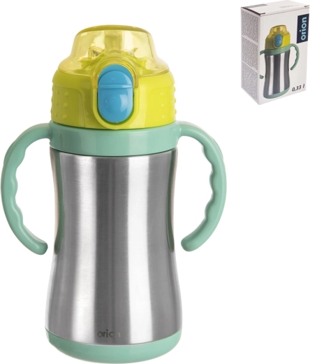 Roostevabast terasest termospudel kõrrega 330 ml, roheline