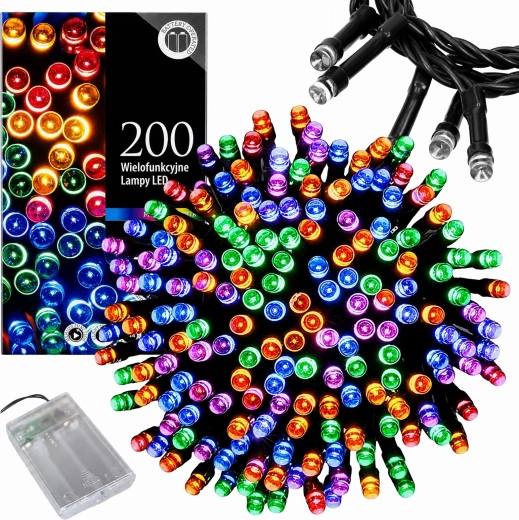Jõulude LED-valguskett 20 m, 200 RGB-dioodi – 1 tk