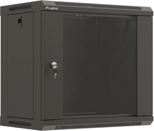Lanberg seinale paigaldatav rack-kapp 19" 540 × 350 mm, must, klaasuks (flat pack)