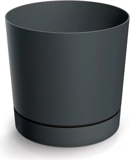 Lillepott alustaldrikuga TUBO P 58 cm tumehall