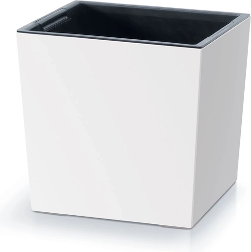 Lillepott Urbi Square Low sisuga 30 cm – valge
