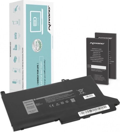 Movano aku Dell Latitude 7280/7290/7380/7390/7480/7490 jaoks (11,4 V, 3000 mAh, 34 Wh)