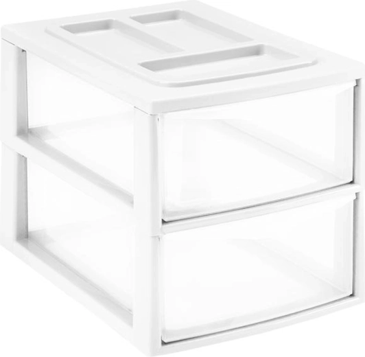 Plastist riiul kahe sahtliga 38 × 27 × 26 cm