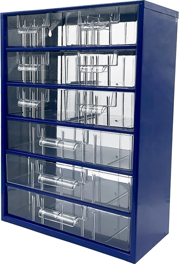 Metallist sahtliboks töökojamaterjalile 6 keskmise ja 3 suure sahtliga 30,5 × 46 × 15,5 cm