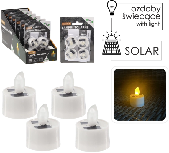 Päikesetoiteliste LED-teeküünalde komplekt, 4 tk