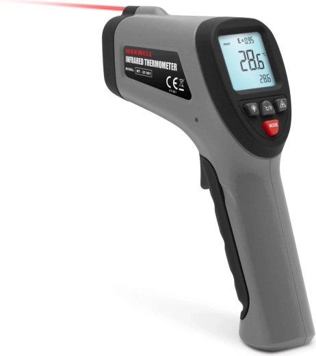 Digitaalne infrapunatermomeeter laseri ja K-tüüpi sondiga –64 kuni 1400 °C