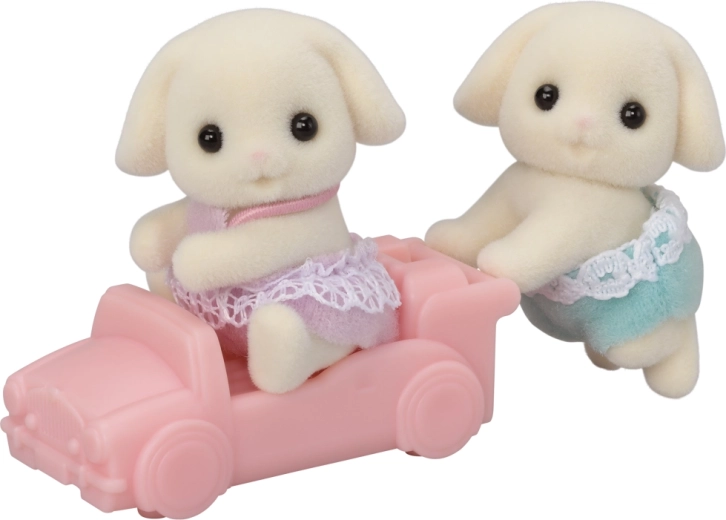 Sylvanian Families Flora jäneste kaksikud käruga