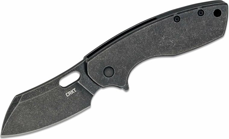 CRKT Pilar Large Black taskunuga 6,8 cm, Black Stonewash, täismetallist