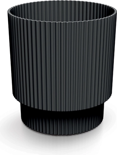 Rihveldatud lillepott MILLY 14,6 cm – söehall