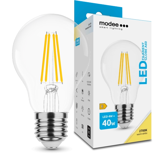 Modee Smart Lighting LED-filamentpirn Globe E27 4 W soe valge