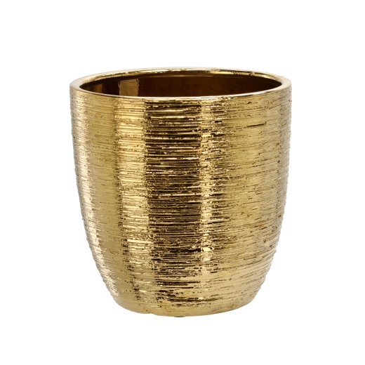 Keraamiline lillepoti ümbris 25 × 25 × 25 cm kuldne
