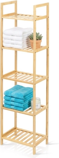 Bambusest viiekorruseline riiul Vilde 35 × 25 × 127,5 cm
