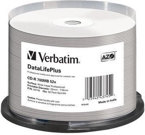 Verbatim DataLifePlus CD-R 700 MB 52x prinditava pinnaga – 50 tk