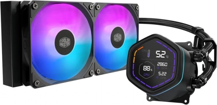 Cooler Master MasterLiquid Core Nex Digital 240 ARGB must veejahutus CPU-le