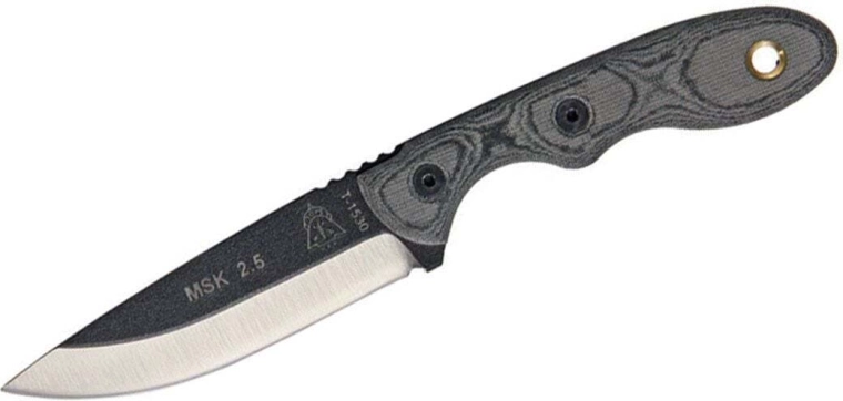 Tops Knives Mini scandi kaelanoa musta micarta-käepidemega