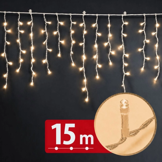 15 m LED Curtain Lights with 600 LEDs, Warm White