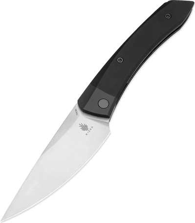 Kokkupandav taskunuga Kizer Momo 10,6 cm, satiinviimistlusega tera, must alumiinium