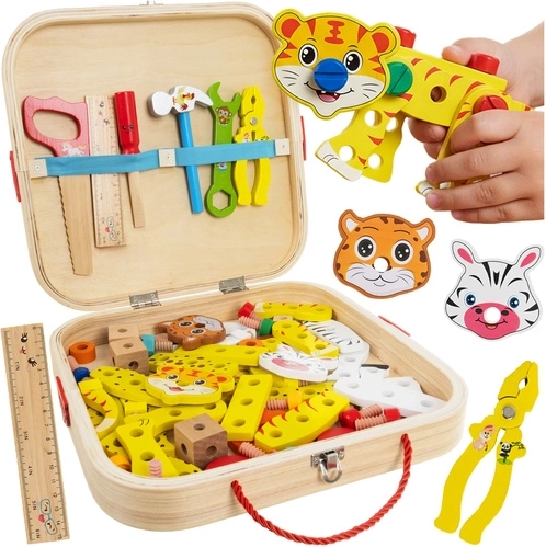 Kruzzel Wooden Tool Set for Kids in a Case
