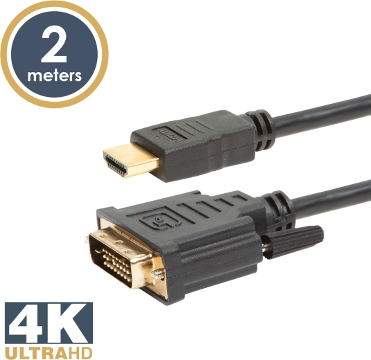 Kahesuunaline HDMI–DVI-D-kaabel, 2 m