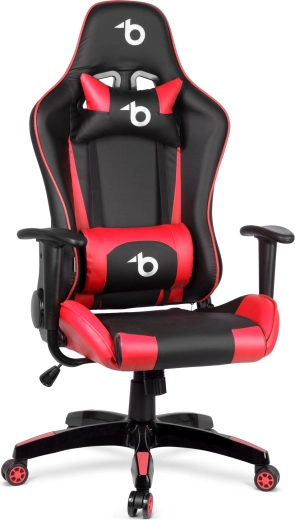 Gaming Chair with Lumbar and Neck Pillows – Red