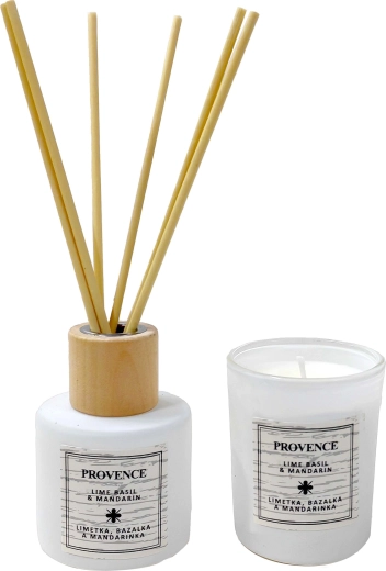 Kinkekomplekt: küünal ja difuusor Lime Basil Mandarin Provence