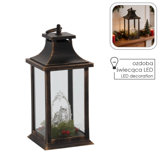 LED lantern with the Holy Family 14 × 14 × 30 cm