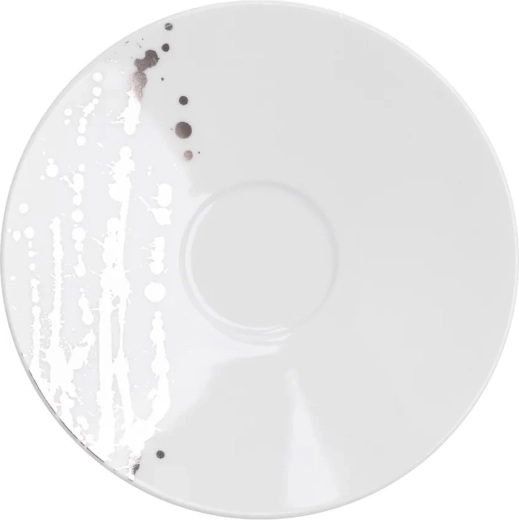 Splendor valge taldrik (alus) 16 cm plaatinadekooriga