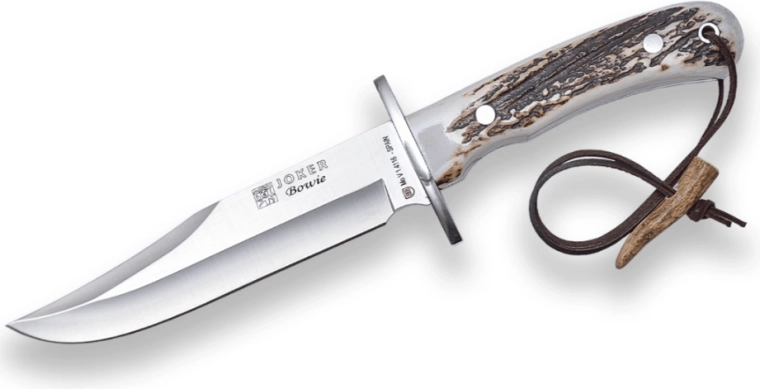 Joker CC96 Bowie jahinoa nuga 16 cm, hirvesarvest käepide, nahktupp