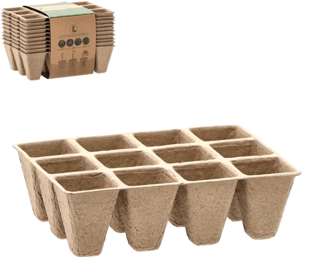 10 tükist turbast istikualuste komplekt lillepottidega 15,5 × 11,5 × 5 cm