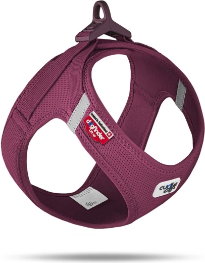 Curli air-mesh rubiinpunane koerarakmed pandlaga, suurus 3XS (1,5–3 kg)