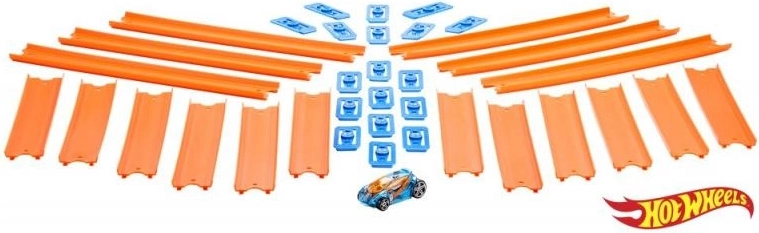 Hot Wheels mega võidusõiduraja komplekt hõbedase autoga