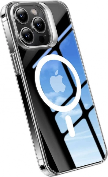 Ümbris Torras UPRO Lstand Clear‑Mag iPhone 15 jaoks, läbipaistev