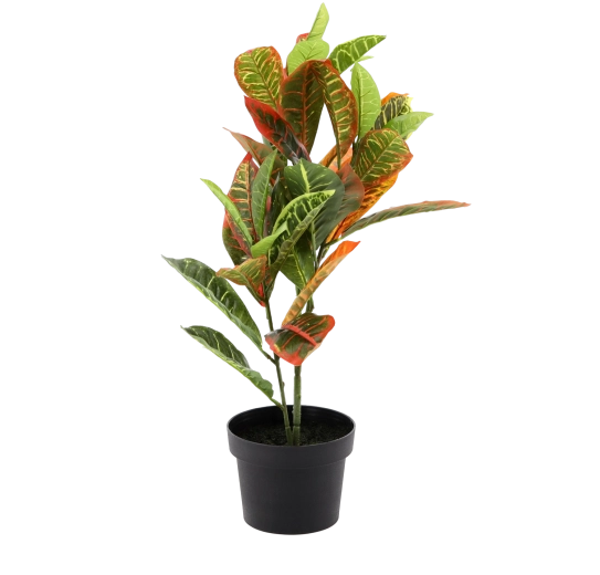 Kunsttaim lillepotis 58 cm, realistlikud kirjud lehed