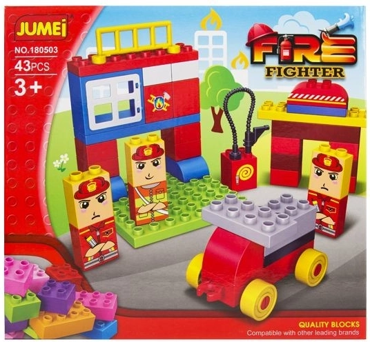 Jumei ehituskomplekt 3+ tuletõrjejaam – 43 osa, 28 × 26 cm - 1 tk