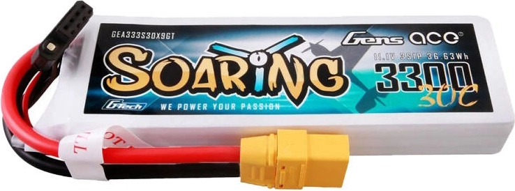 Gens Ace G-Tech Soaring 3300 mAh 11,1 V 30C LiPo 3S aku XT90 pistikuga