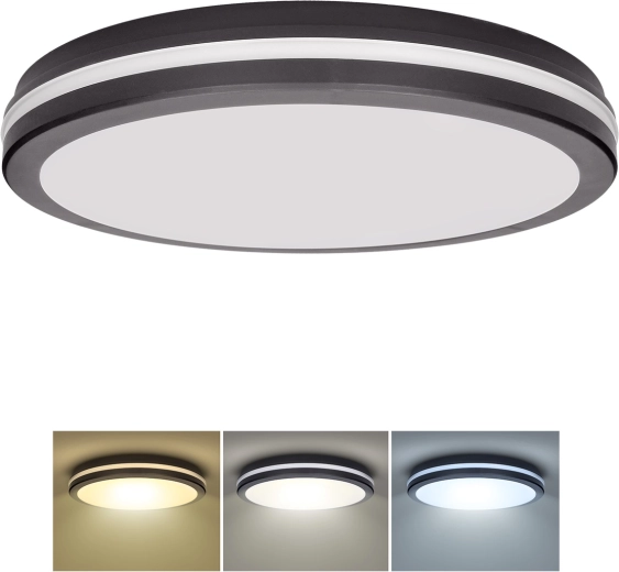 Solight LED-lae- ja seinavalgusti Gari 44 W 3960 lm 3CCT IP65 must