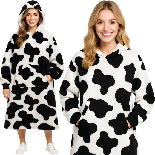 Ruhhy oversize kapuutsiga mikinotekk XXL must-valge