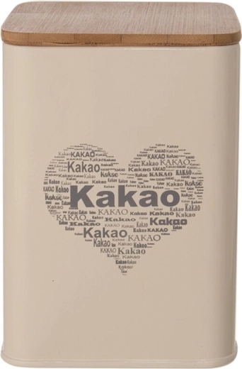 Kakao plekk- ja puidust purk südame motiiviga