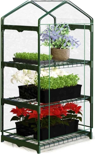 Plonos mini kasvuhoone 3 riiuliga 125 × 69 × 49 cm