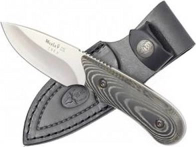 Muela Ibex 8M väike jahinoa 8 cm, must-hall Micarta, nahktupp