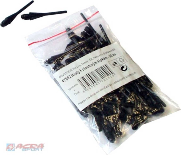 Acra asendusplastist otsad noolemängu nooltele 4 mm, mustad (50 tk)