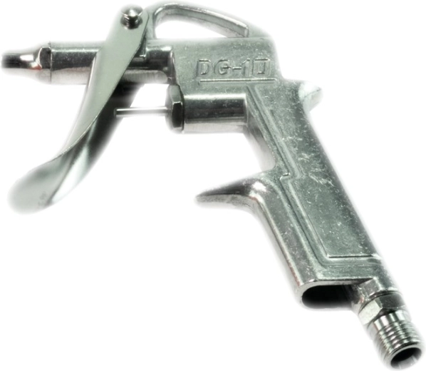 Blowing away impurities with compressed air