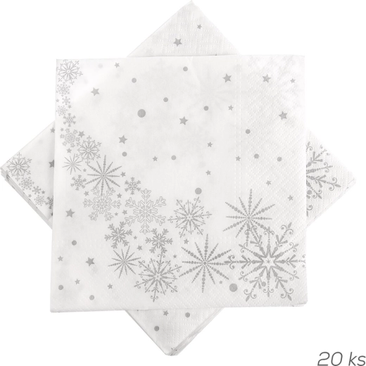 Paberist salvrätikud tähtede ja lumehelveste motiiviga 33 × 33 cm (20 tk)