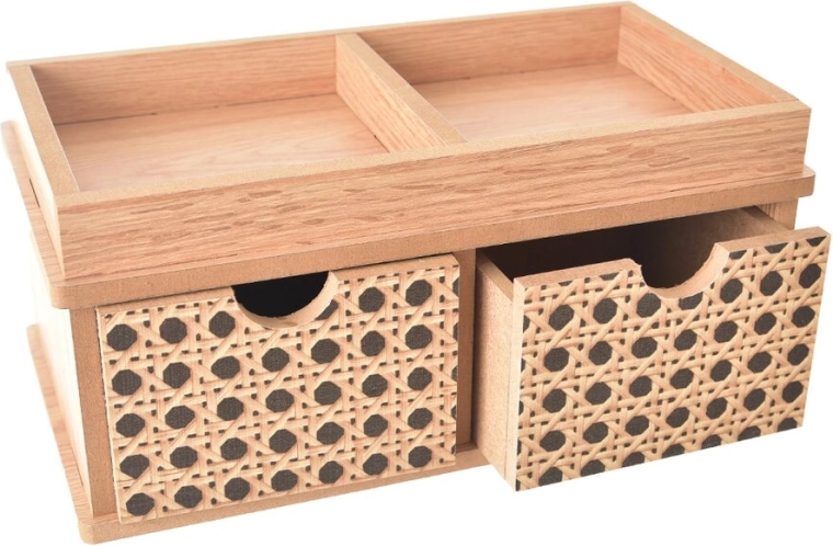 BOHO puidust ehtekarp kahe sahtliga