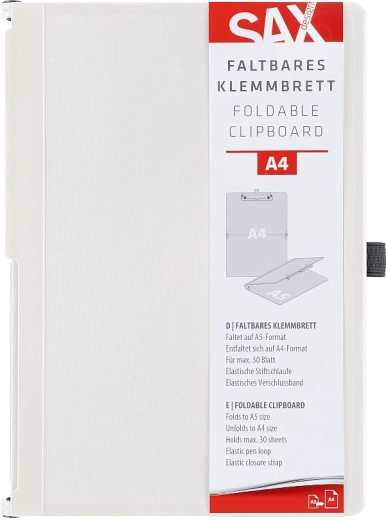 SAX suletavad kirjutusalused klambriga A4, kreemjad