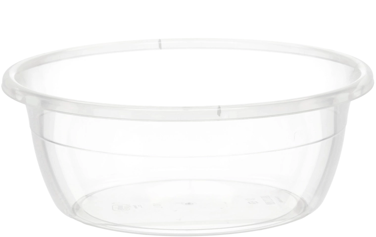 Ümmargune läbipaistev plastkauss 10 l